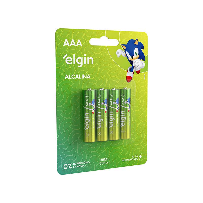 Pilha Alcalina AAA Elgin c/ 4