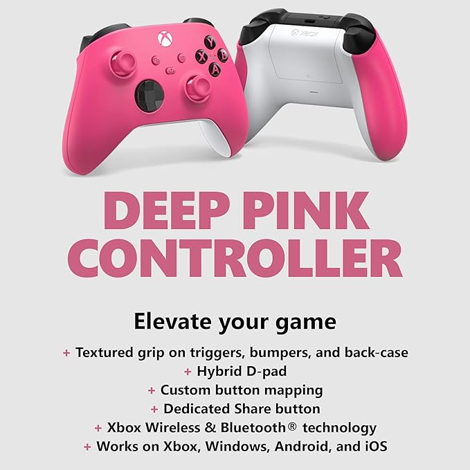 Controle Xbox One Series Deep Pink Microsoft