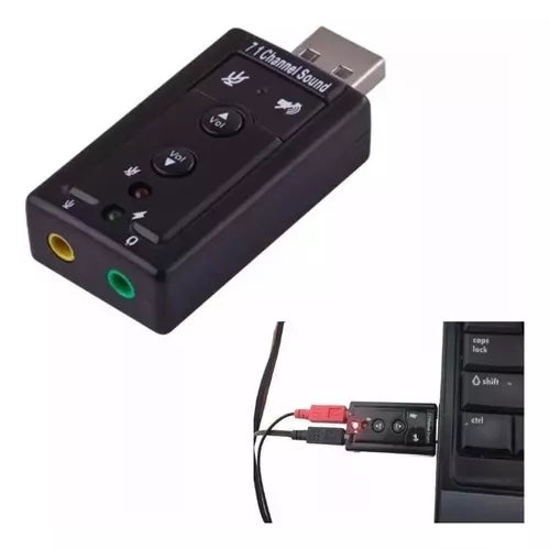 Placa de Som Externa USB - 7.1 Virtual