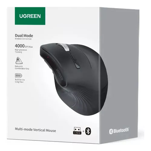 Mouse sem fio Bluetooth Dual Vertical c/ Bateria MU008 Ugreen