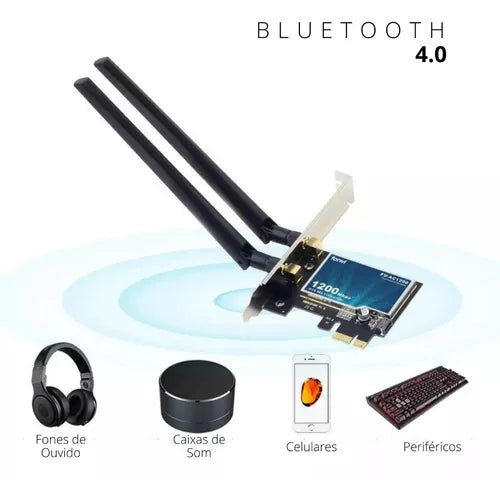 Wireless Adaptador PCI-E 1200Mbps AC + BT 4.0 Fenvi