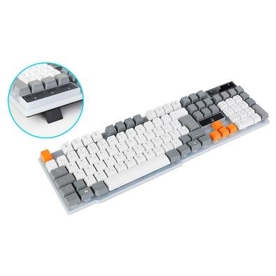 Teclado Gamer RGB Rise Mode G1 Rainbow Branco e Cinza RM-TG-01-WG