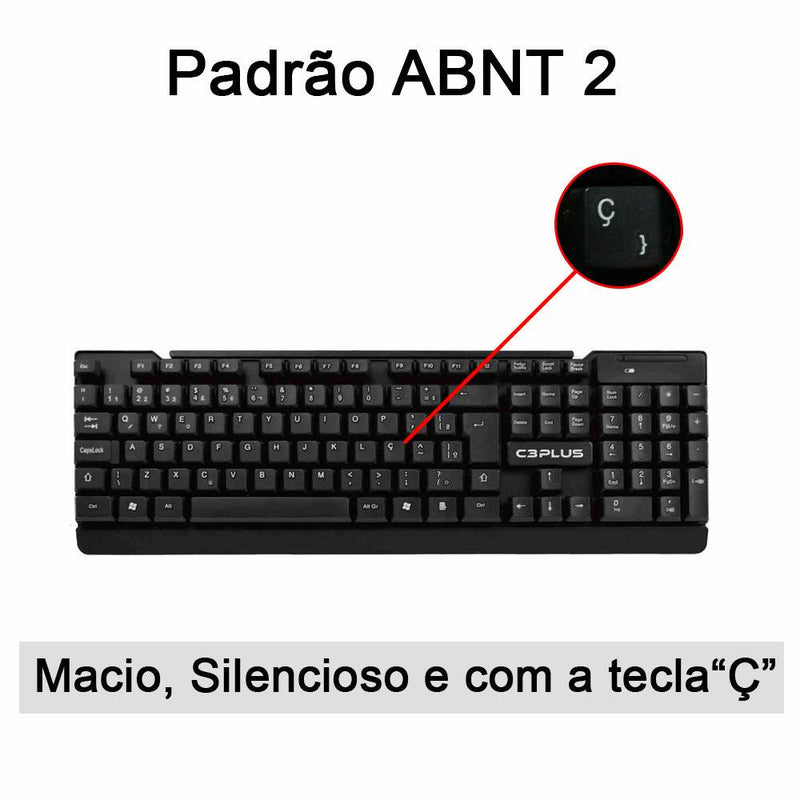 KIT TECLADO E MOUSE C3TECH SEM FIO - FLASHTECH Celulares & Informática